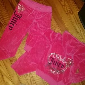 Juicy couture velvet pink hoodie&straightleg pant